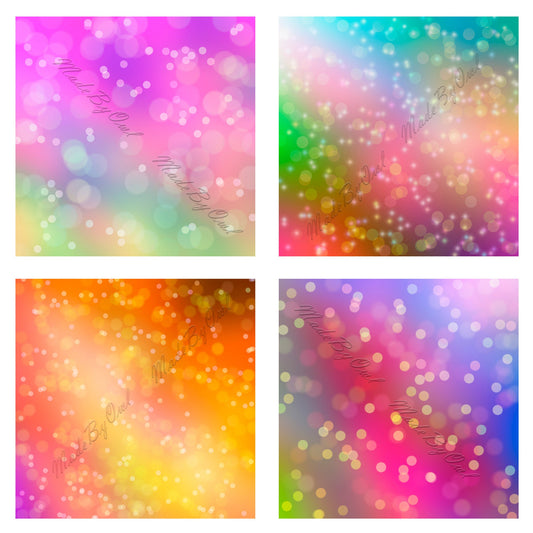 Neon Bokeh Digital Backgrounds | Ombre Bokeh Digital Backdrops
