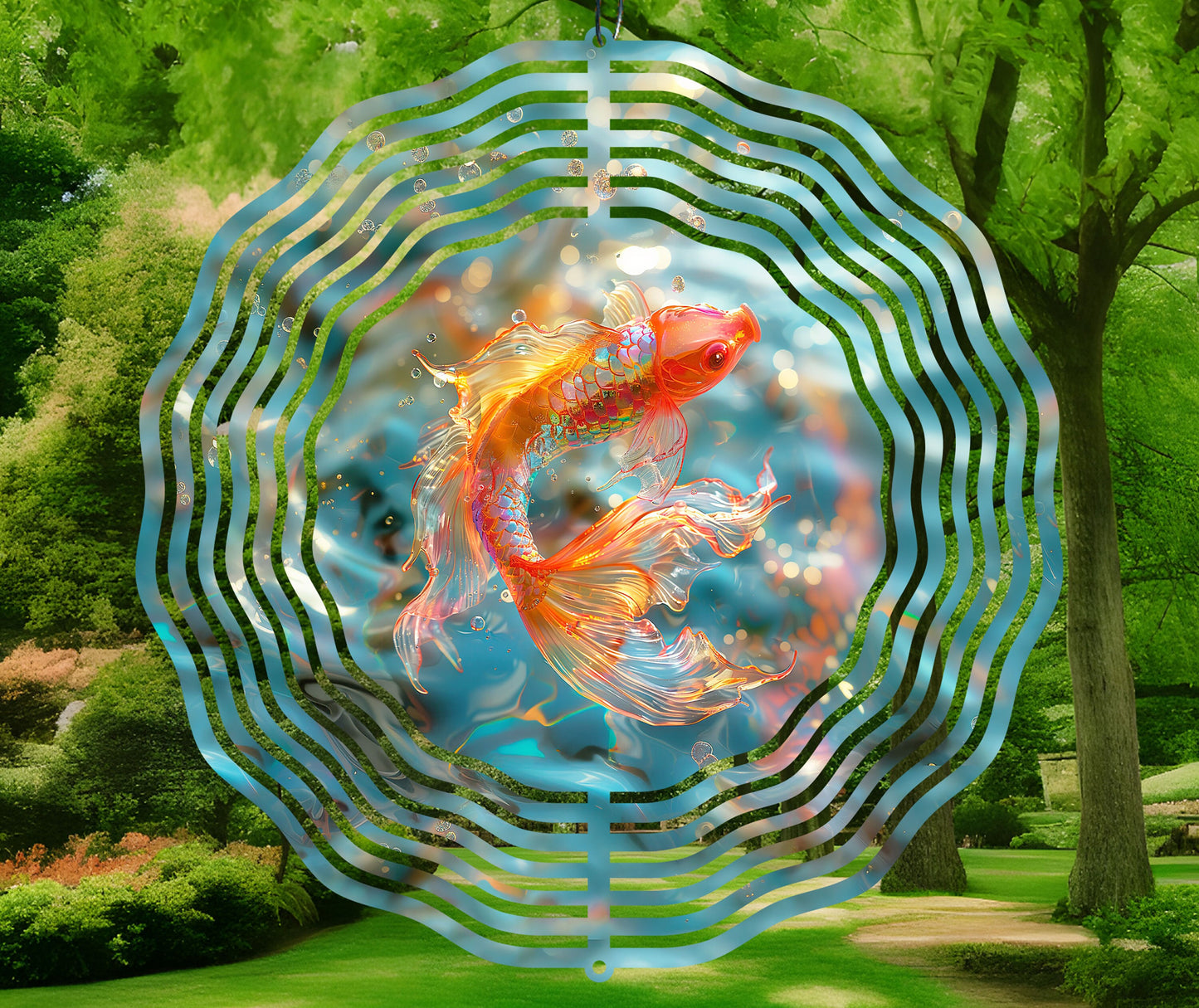 Fishing Wind Spinner PNG, Fish Windspinner PNG, Goldfish Sublimation Spinner PNG Design, 10 inch Wind Spinner, Instant Digital Download
