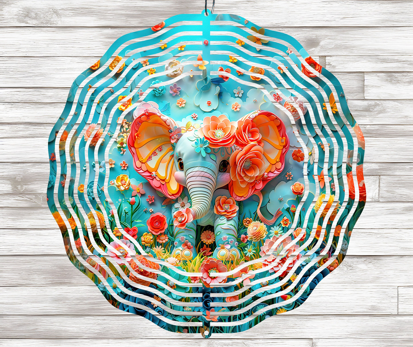3D Baby Elephant Wind Spinner Sublimation Design, PNG