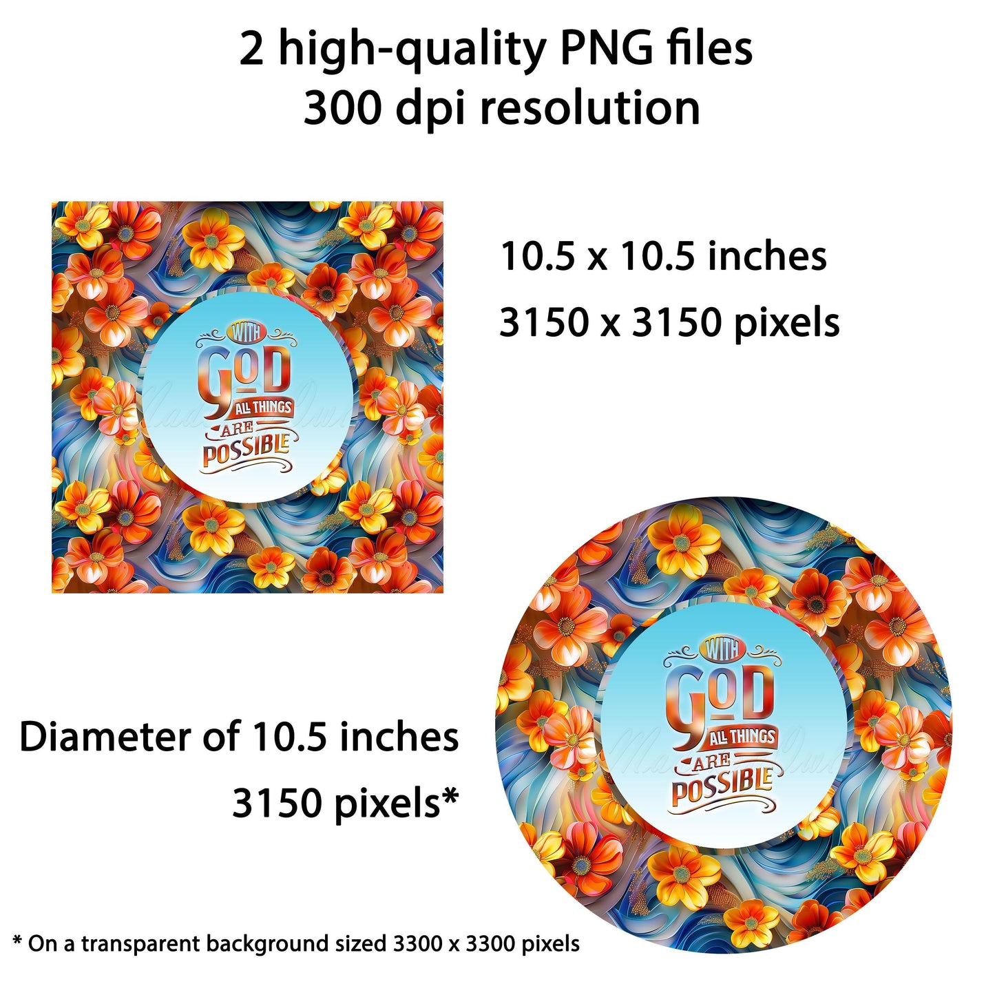 With God All Things Are Possible, Wind Spinner Design PNG