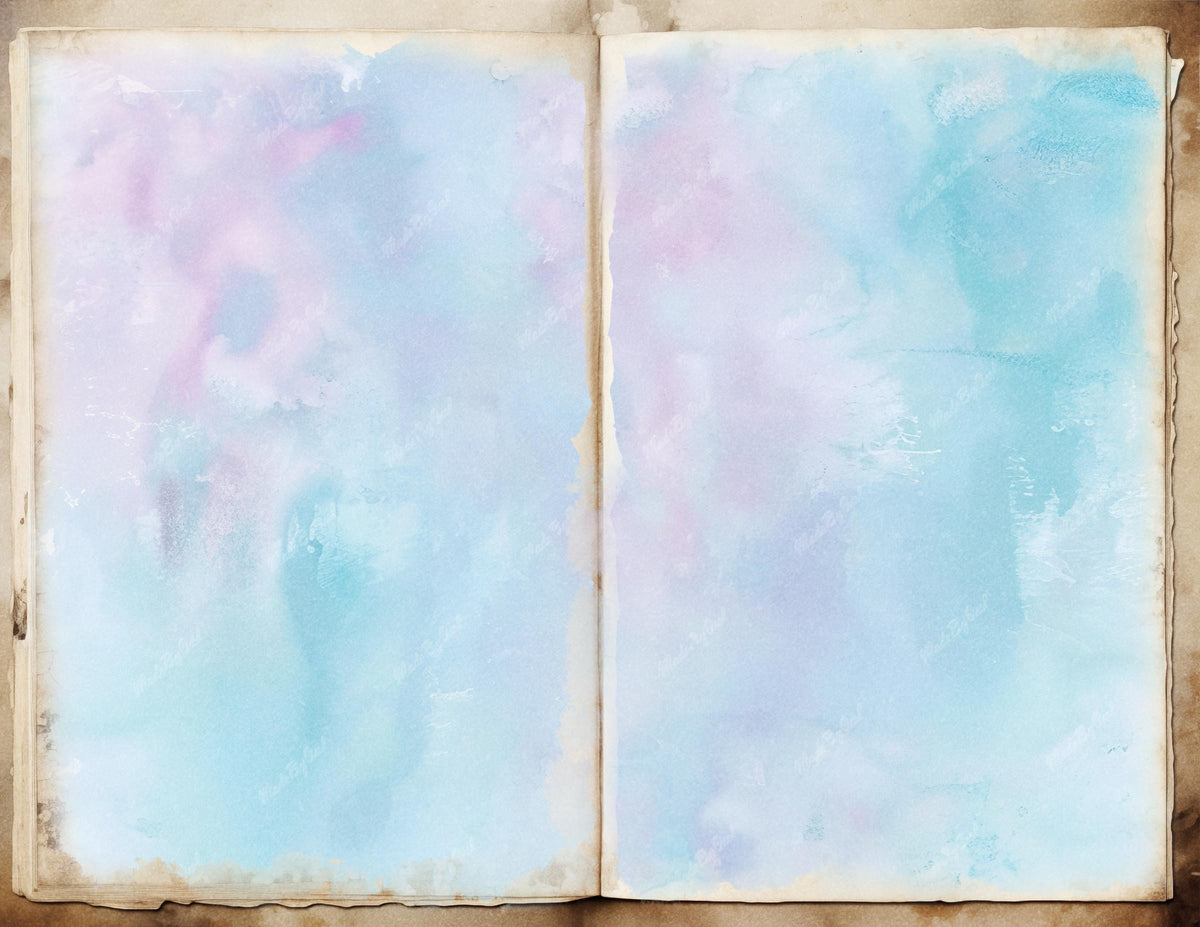 Pastel Blue and Pink Watercolor Background, Seamless Texture