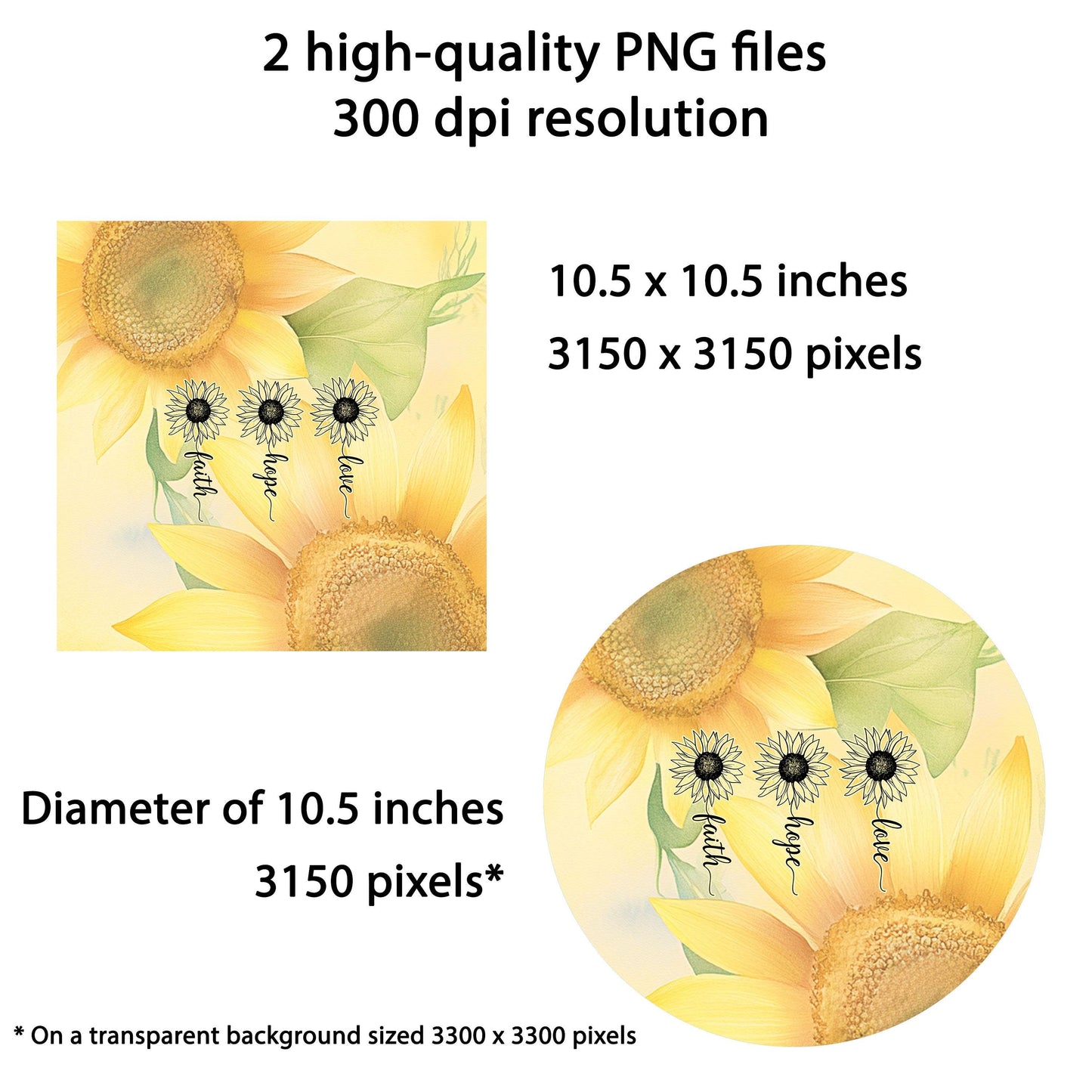 Faith Hope Love Wind Spinner Design, Sublimation PNG