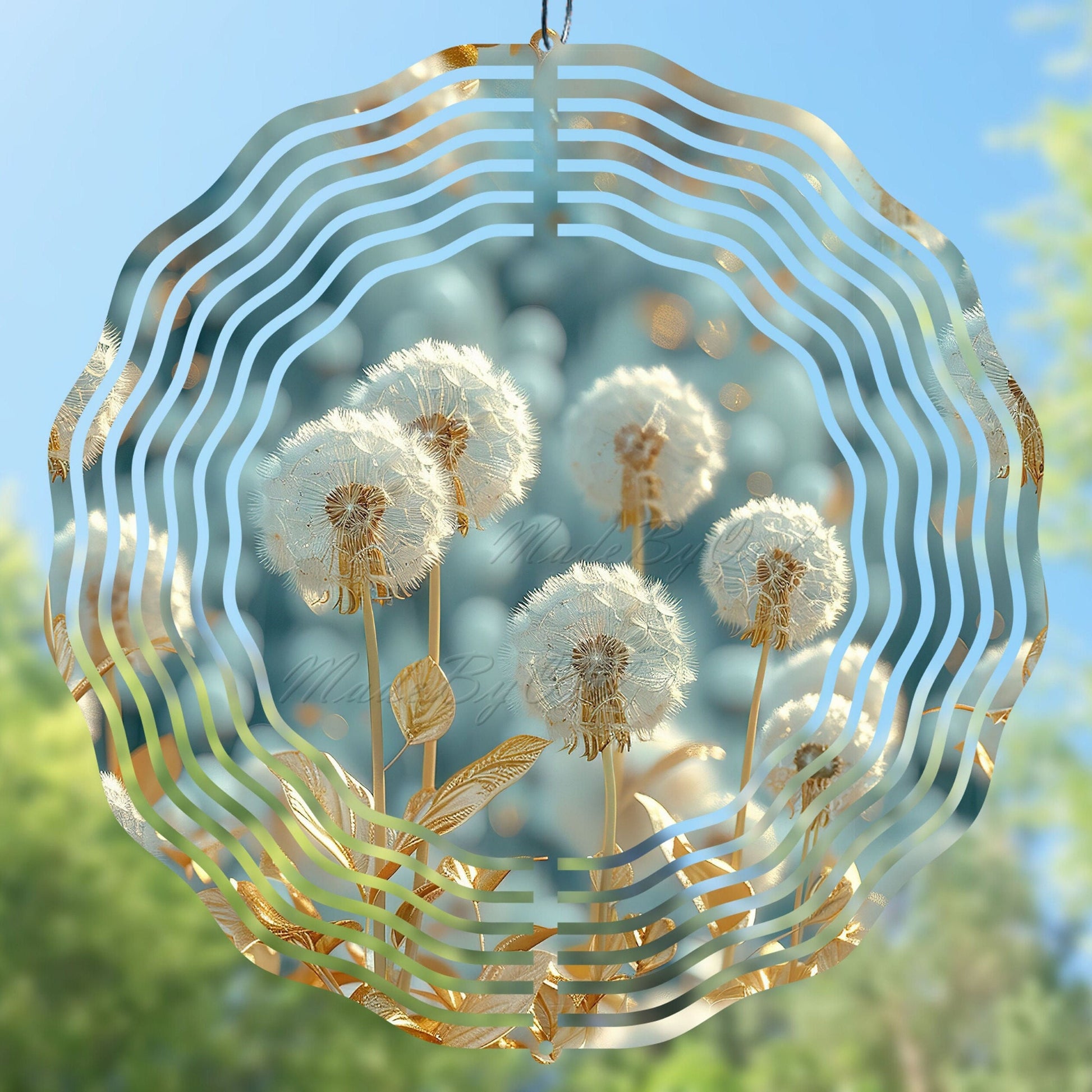 3D Dandelions Wind Spinner Sublimation Design to craft unique gifts