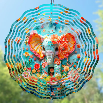 3d cute baby elephant wind spinner sublimation design