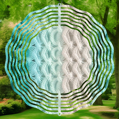 3D knitted wind spinner sublimation design with wavy patterns