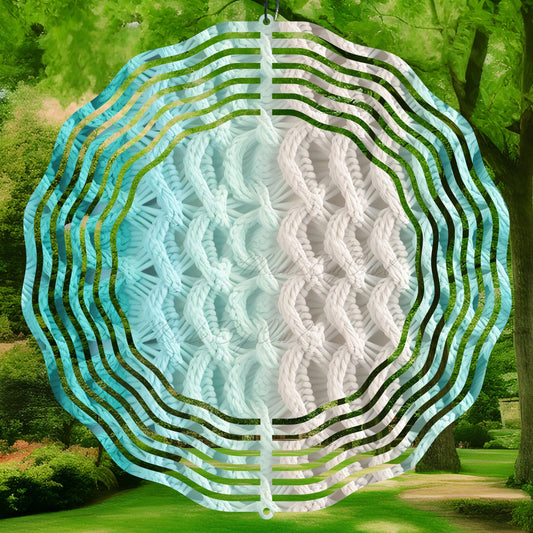 3D knitted wind spinner sublimation design with wavy patterns