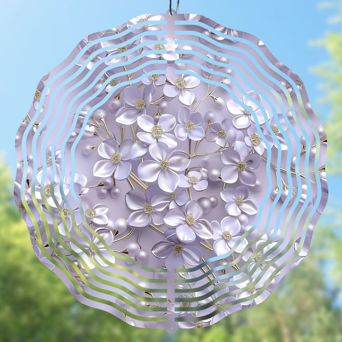 3D lilac flowers wind spinner sublimation design preview