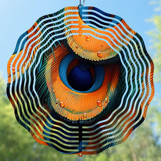 3D peacock feathers wind spinner sublimation design preview