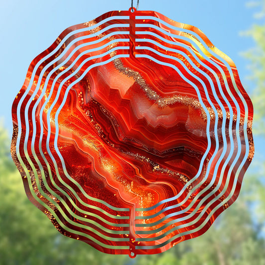 3D  red gold geode wind spinner sublimation design preview