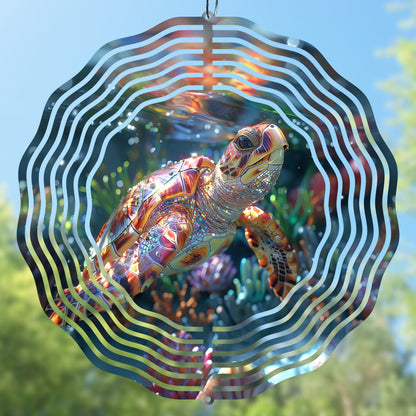 Wind spinner design with a sea turtle, preview