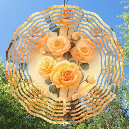3d yellow roses wind spinner sublimation design
