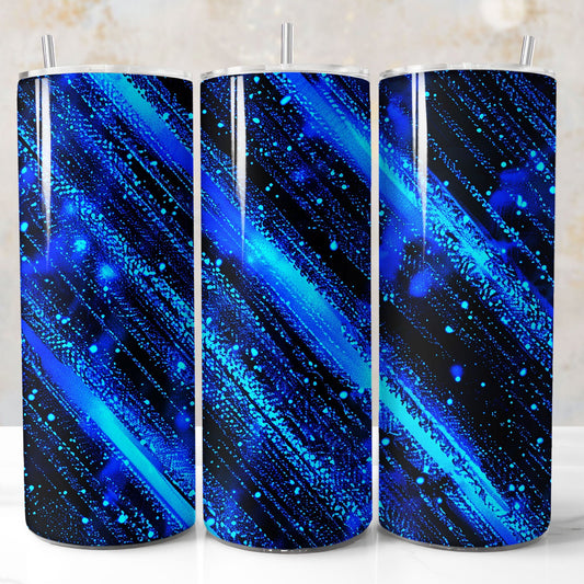 Blue Neon Milky Way Tumbler Wrap sublimation design