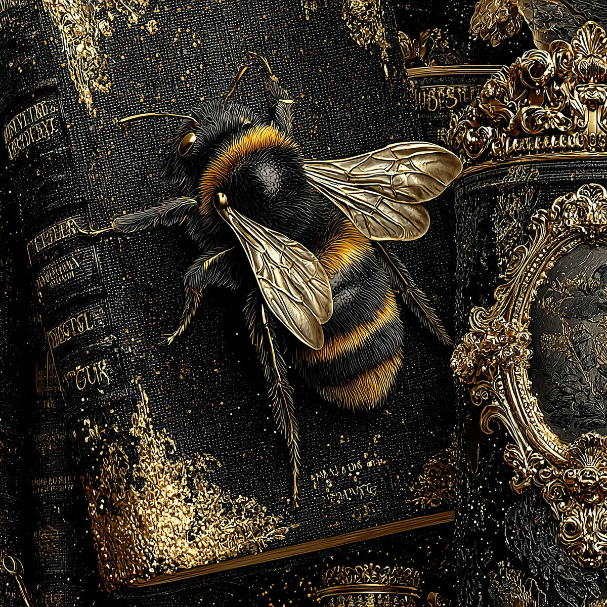 Gothic Bee Junk Journal Kit, Printable, 90+ Elements