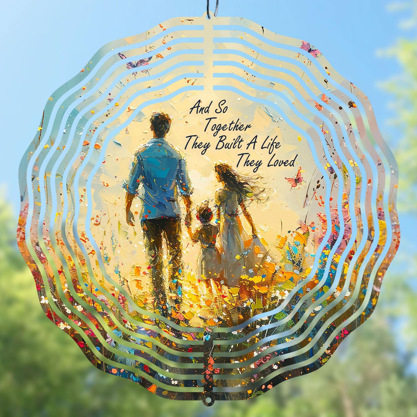 Christian Wind Spinner Sublimation Design "And So Together They Built a Life"