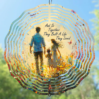 Christian Wind Spinner Sublimation Design "And So Together They Built a Life"