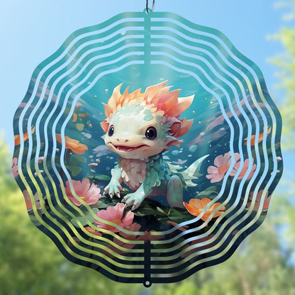 Axolotl wind spinner sublimation design preiew