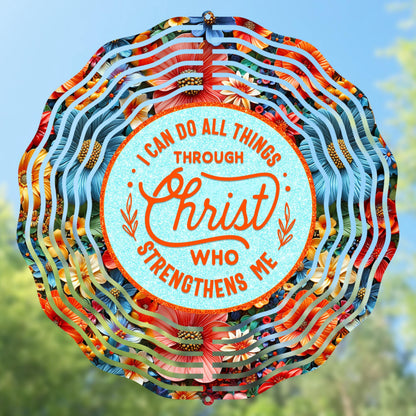 Christian wind spinner design with motivational quote, preview