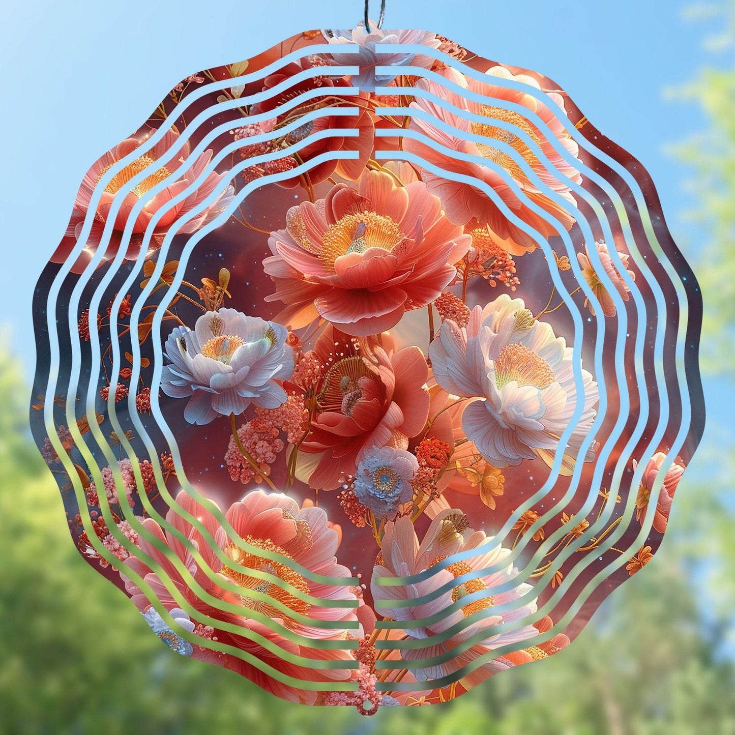 Bright flowers wind spinner sublimation design, preview