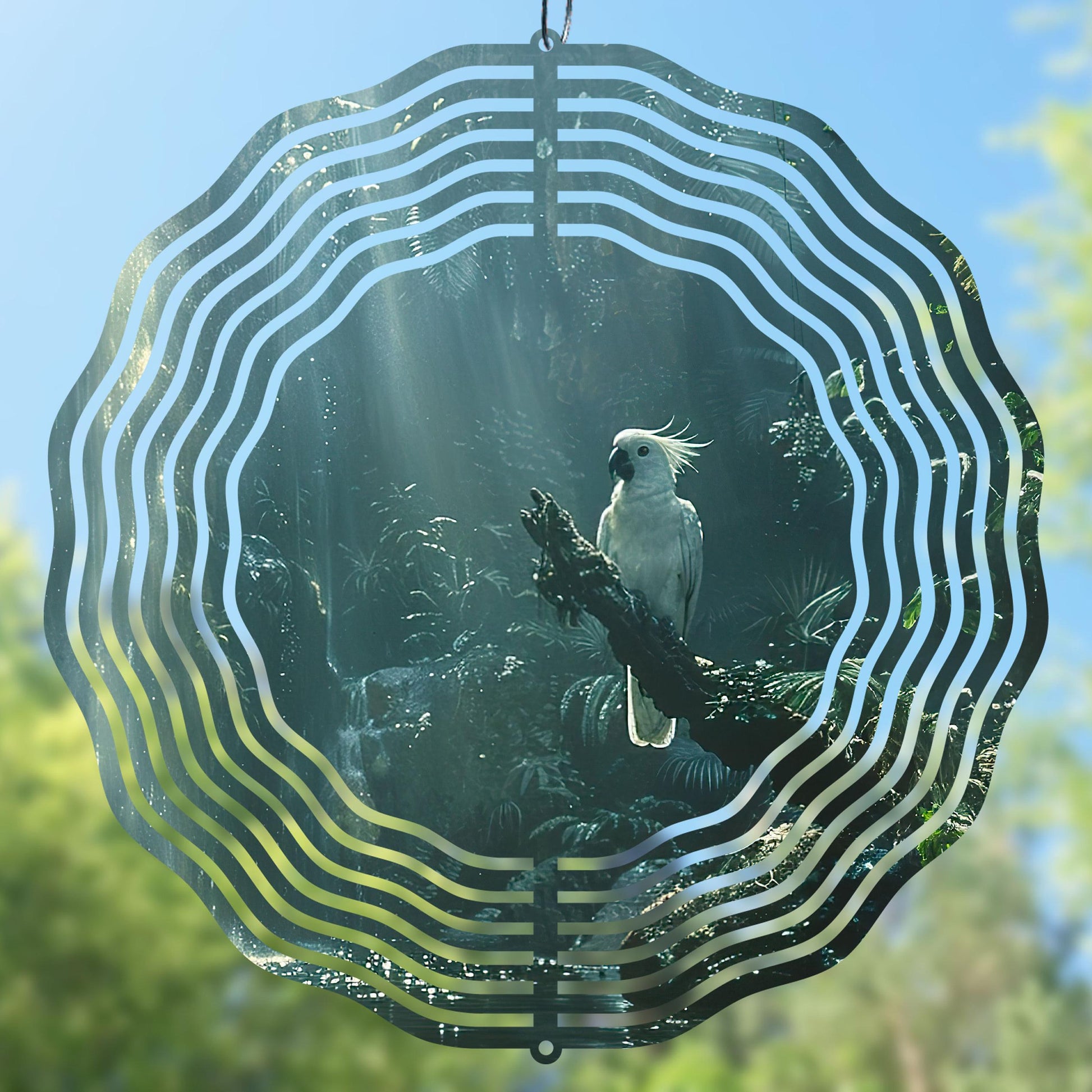 Cockatoo parrot wind spinner sublimation design