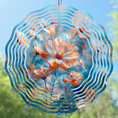 Detailed Cosmos Flower wind spinner design for various creative projects.