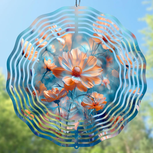 Detailed Cosmos Flower wind spinner design for various creative projects.