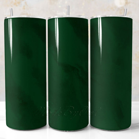 Dark green marble tumbler wrap in watercolor style, 20 oz PNG for sublimation