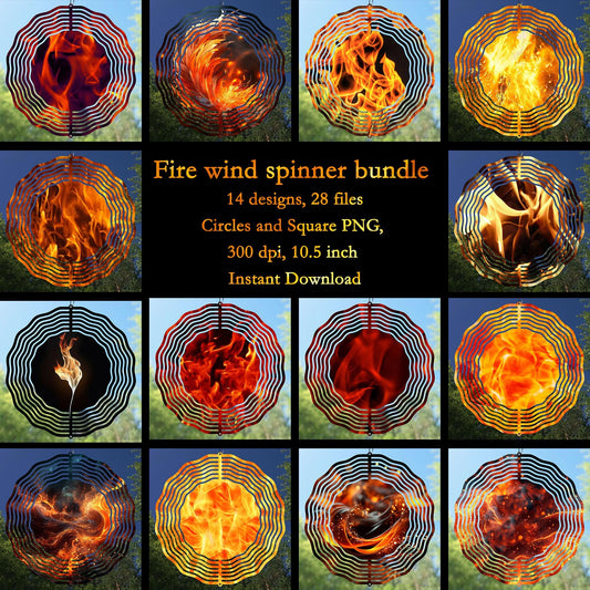 High-resolution fire wind spinner sublimation designs