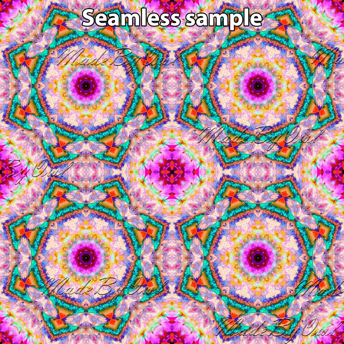 Mandala Art Digital Paper Pack, Seamless Geometric Pattern