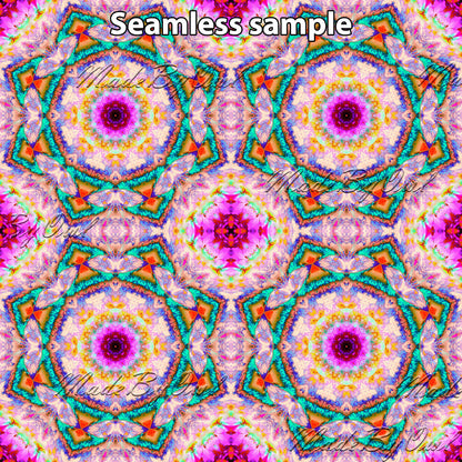 Mandala Art Digital Paper Pack, Seamless Geometric Pattern