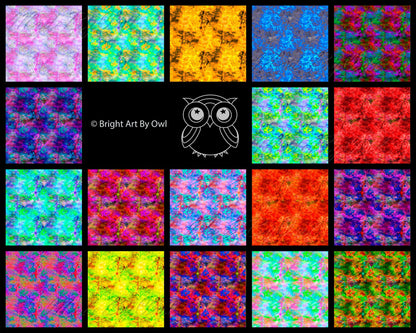 Neon Tie Dye Tileable Patterns, Colorful Backgrounds Digital Download