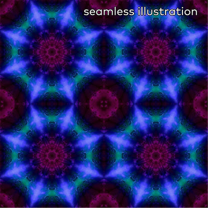 Neon Boho Backgrounds, Mandala Tileable Patterns, Sacred Geometry