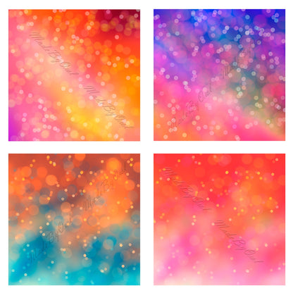 Neon Bokeh Digital Backgrounds | Ombre Bokeh Digital Backdrops