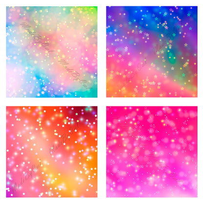 Stars Bokeh Digital Backgrounds, Ombre Backdrops Instant Download