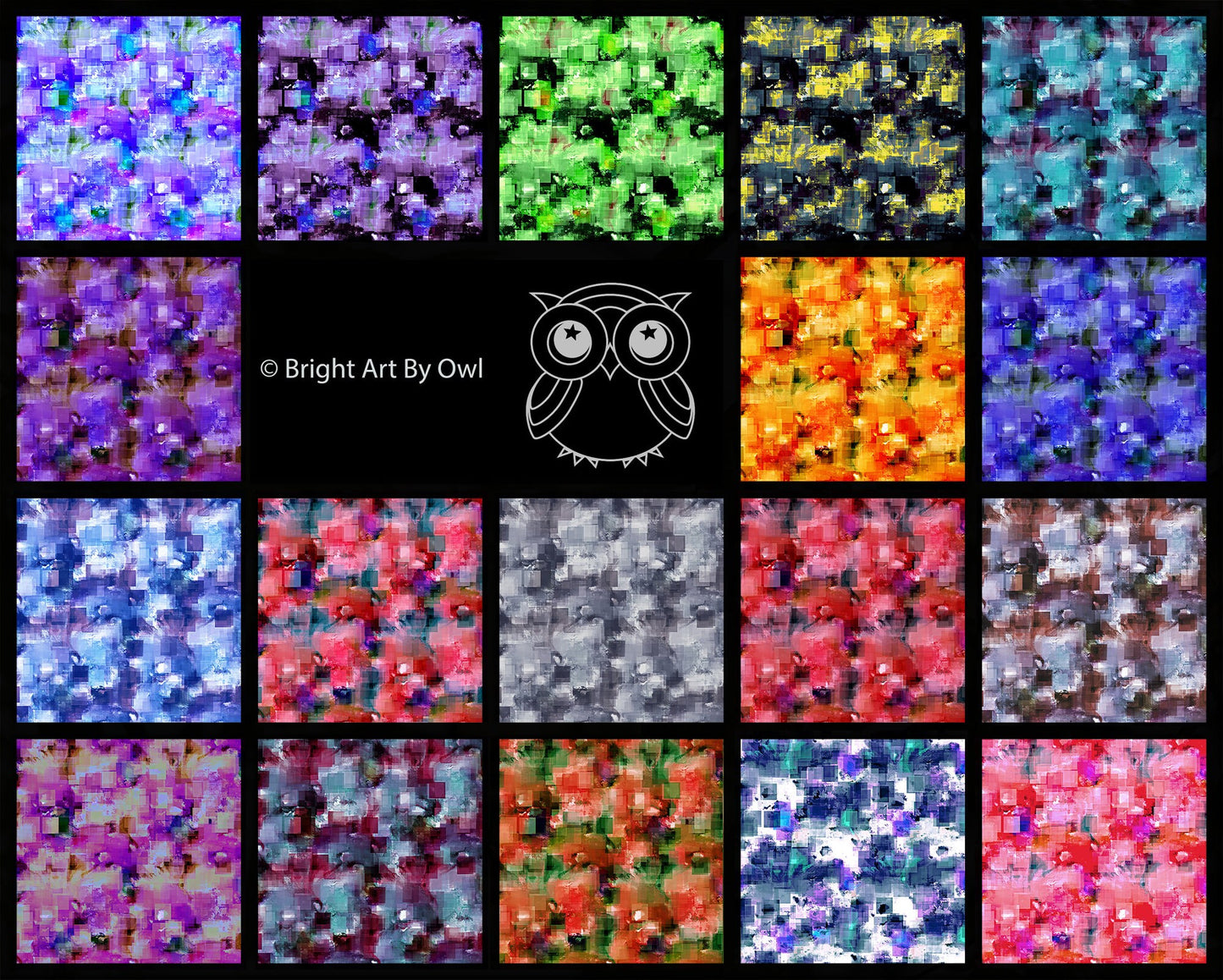Pixel Art Printable Tileable Patterns, Pixel Digital Backgrounds