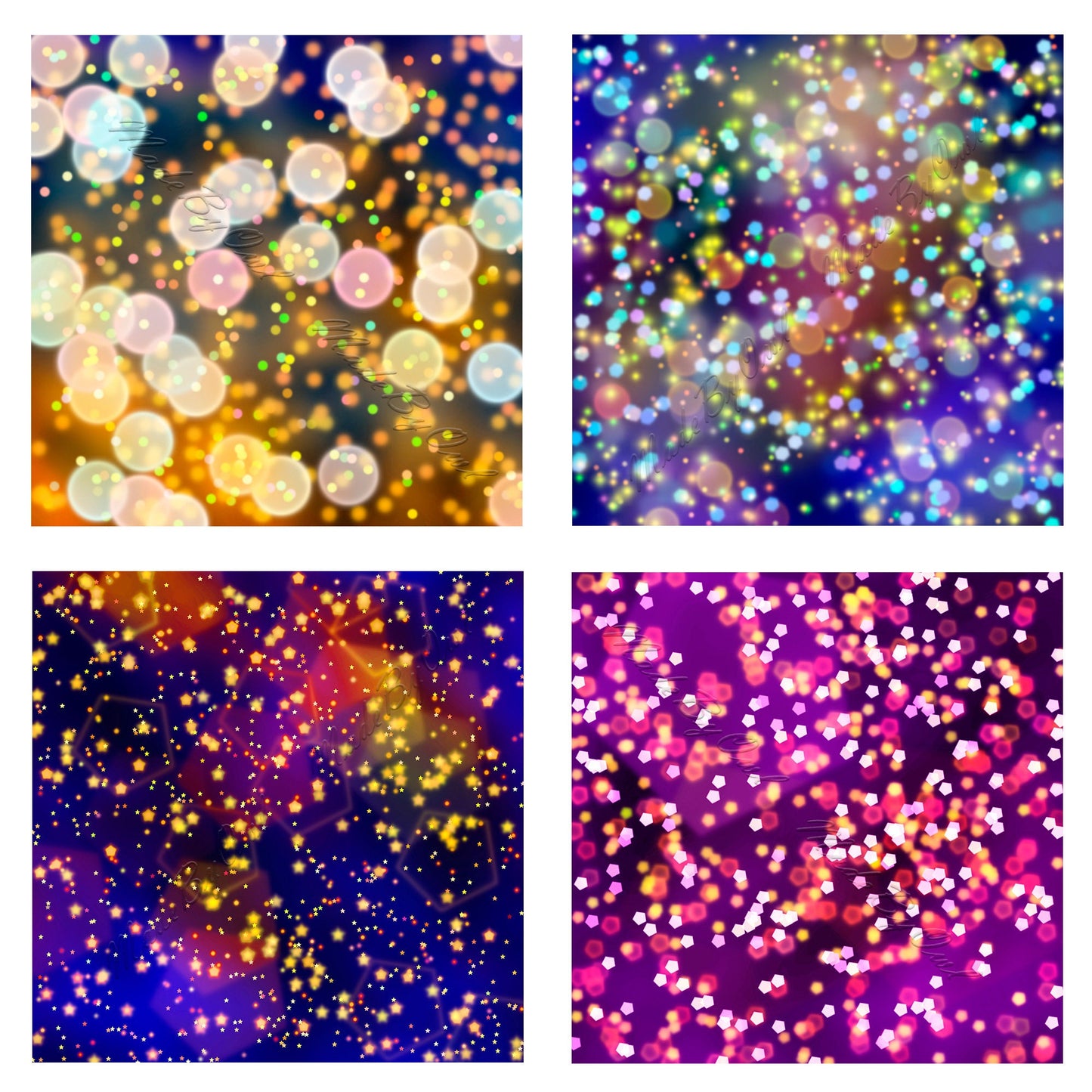 Bokeh Digital Paper Pack, Light Effect Backdrops, Bokeh Backgrounds