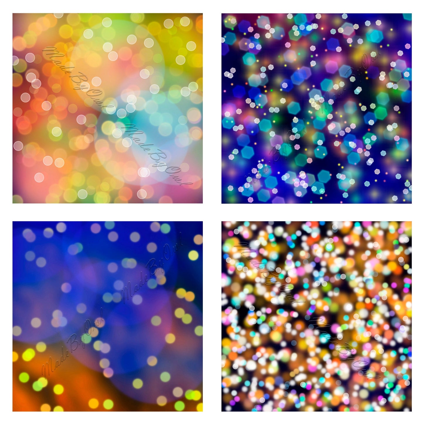 Bokeh Digital Paper Pack, Light Effect Backdrops, Bokeh Backgrounds