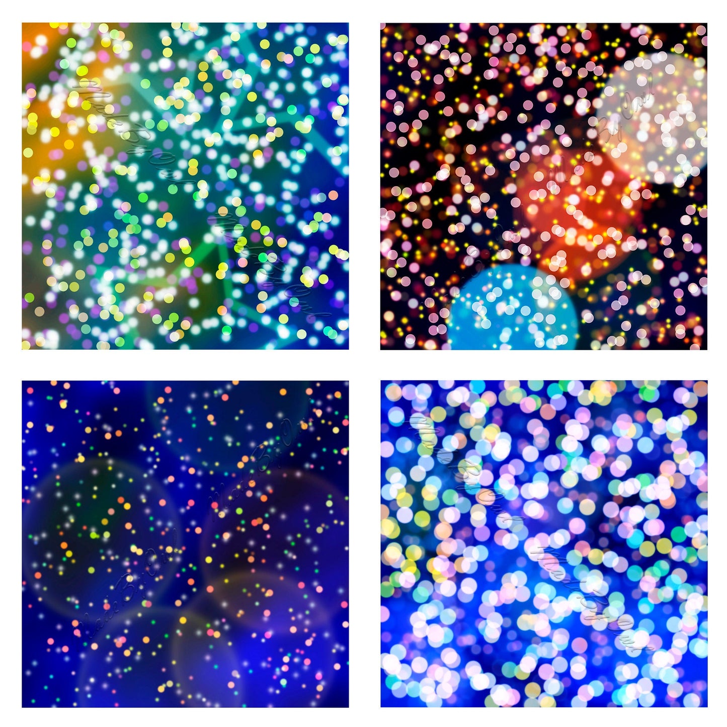 Bokeh Digital Paper Pack, Light Effect Backdrops, Bokeh Backgrounds