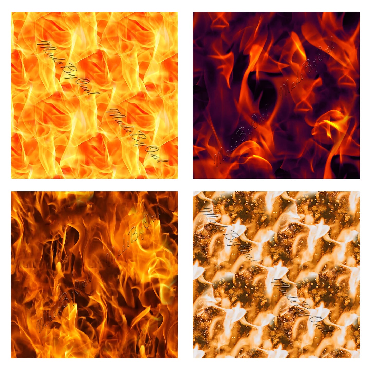 Fire Digital Background Pack — Fire Seamless Pattern Download
