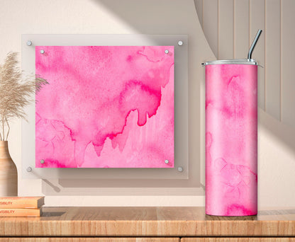 Pink Watercolor Background, Seamless Painted Texture