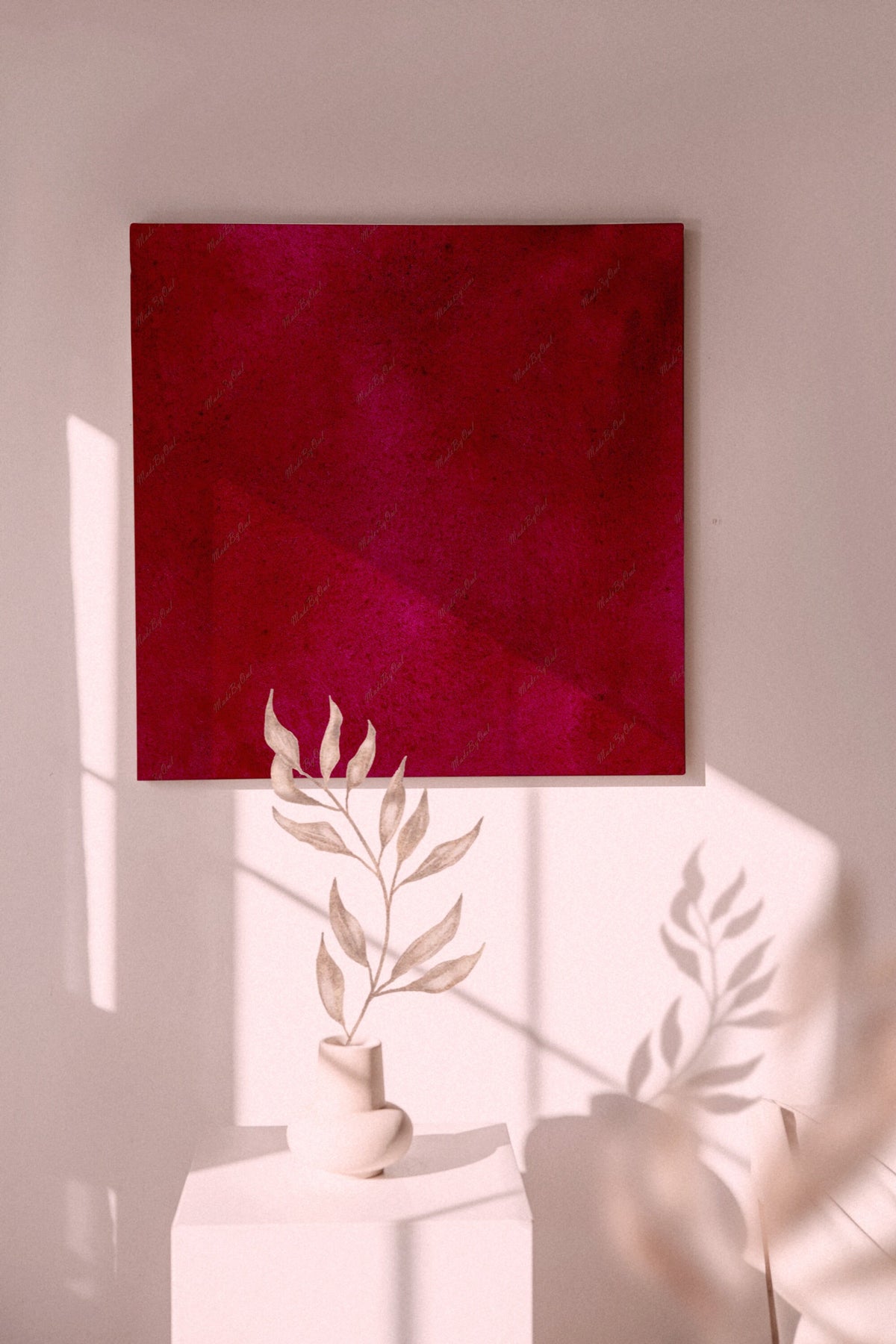 Burgundy Watercolor Background, Dark Red Digital Download