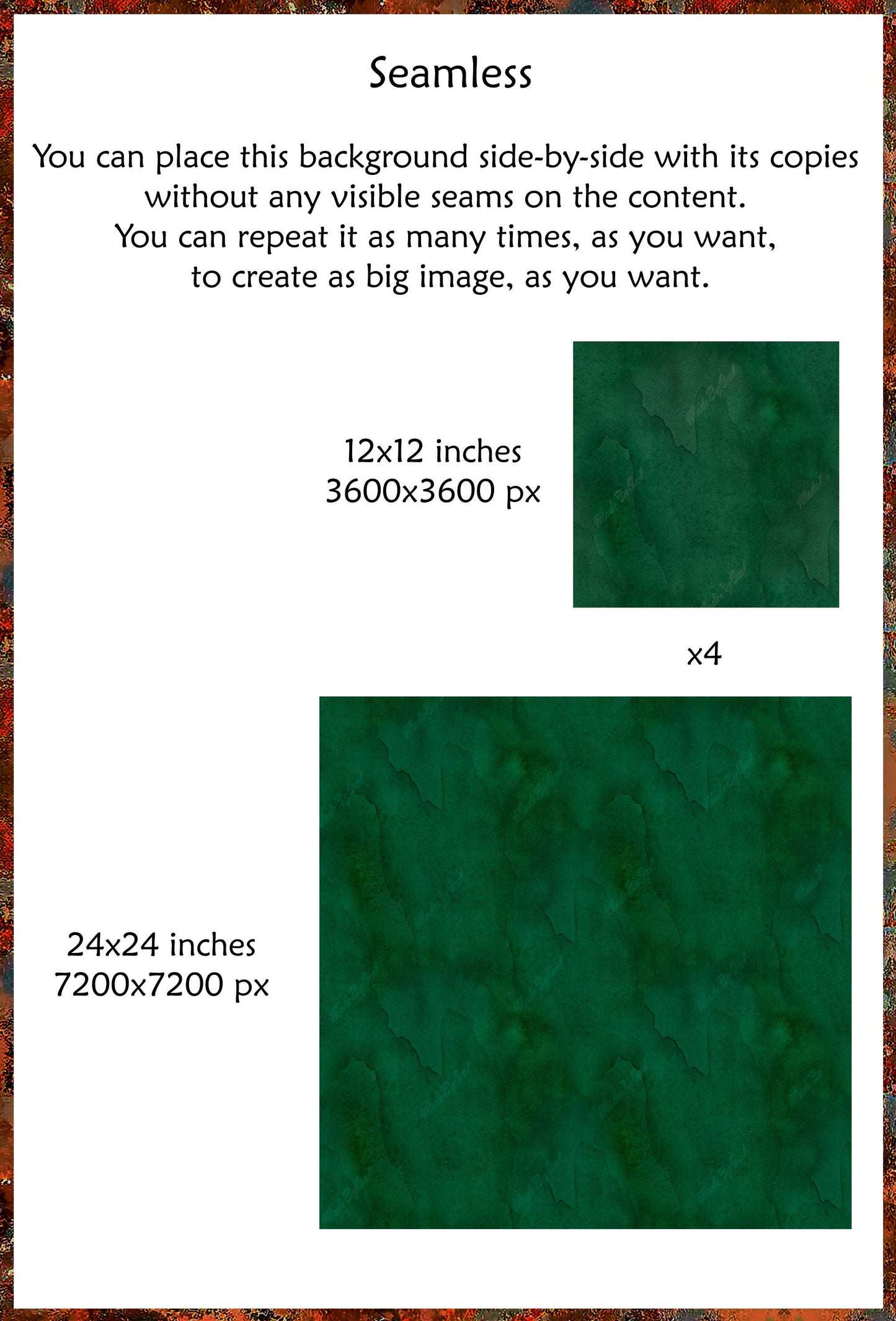 Dark Green Watercolor Background, Abstract Seamless Texture