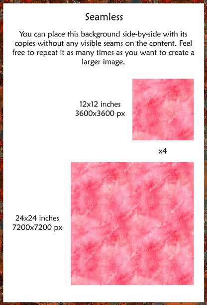 Coral Red Watercolor Background, Seamless Digital Download