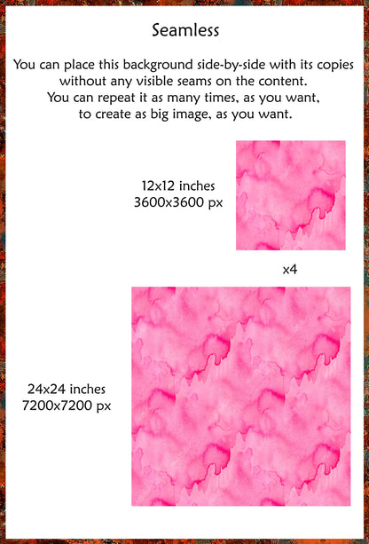 Pink Watercolor Background, Seamless Painted Texture