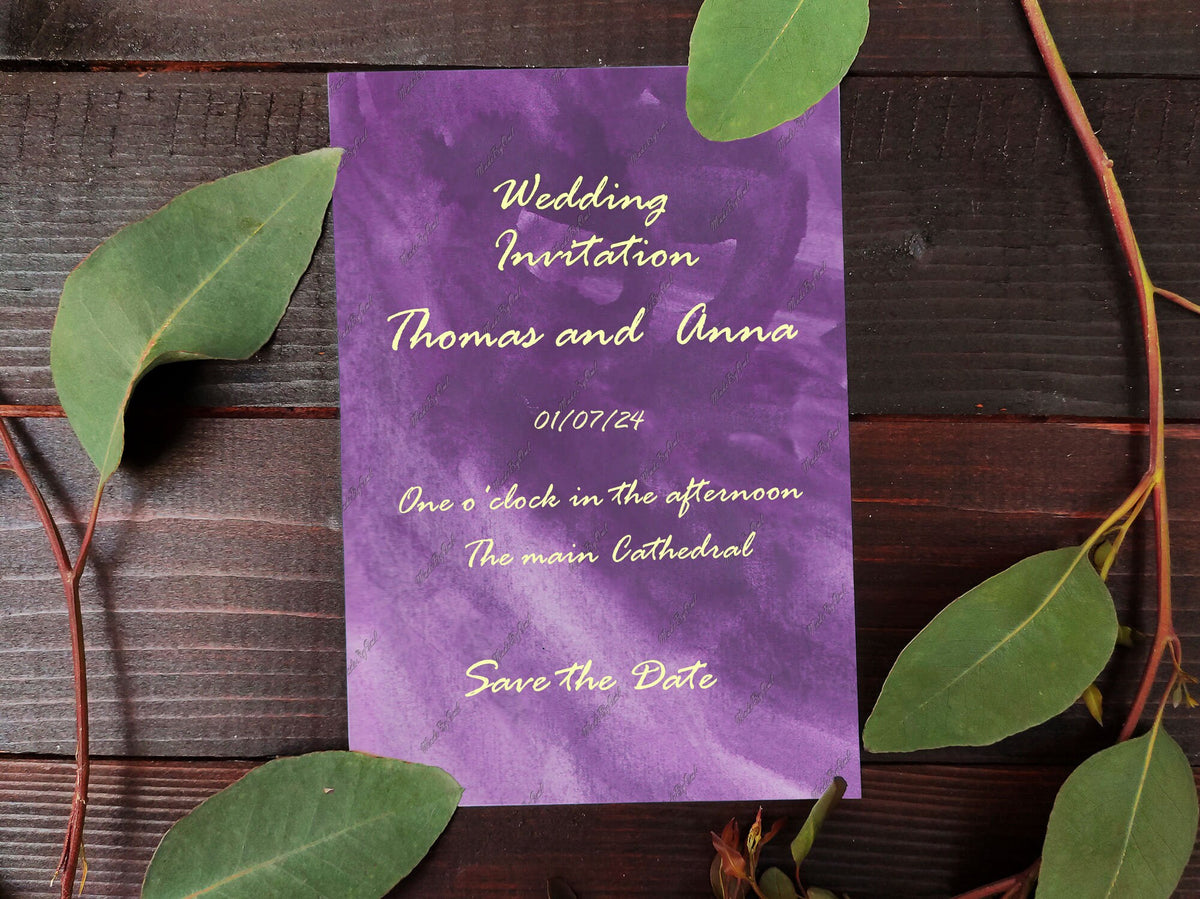 Purple Watercolor Background, Abstract Brush Stroke Texture
