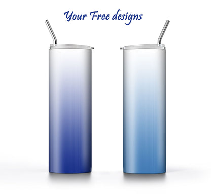 3 Light Blue 20oz tumbler sublimation designs