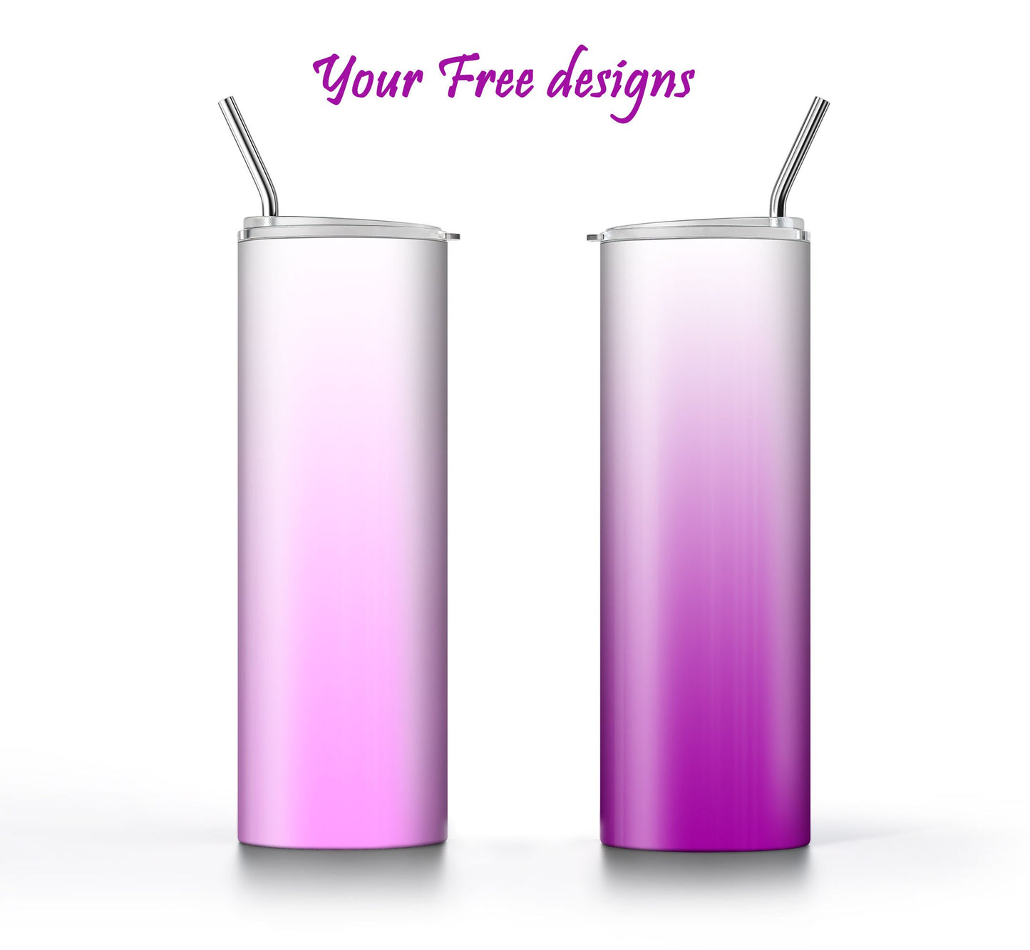 3 Purple Ombre 20oz tumbler sublimation designs