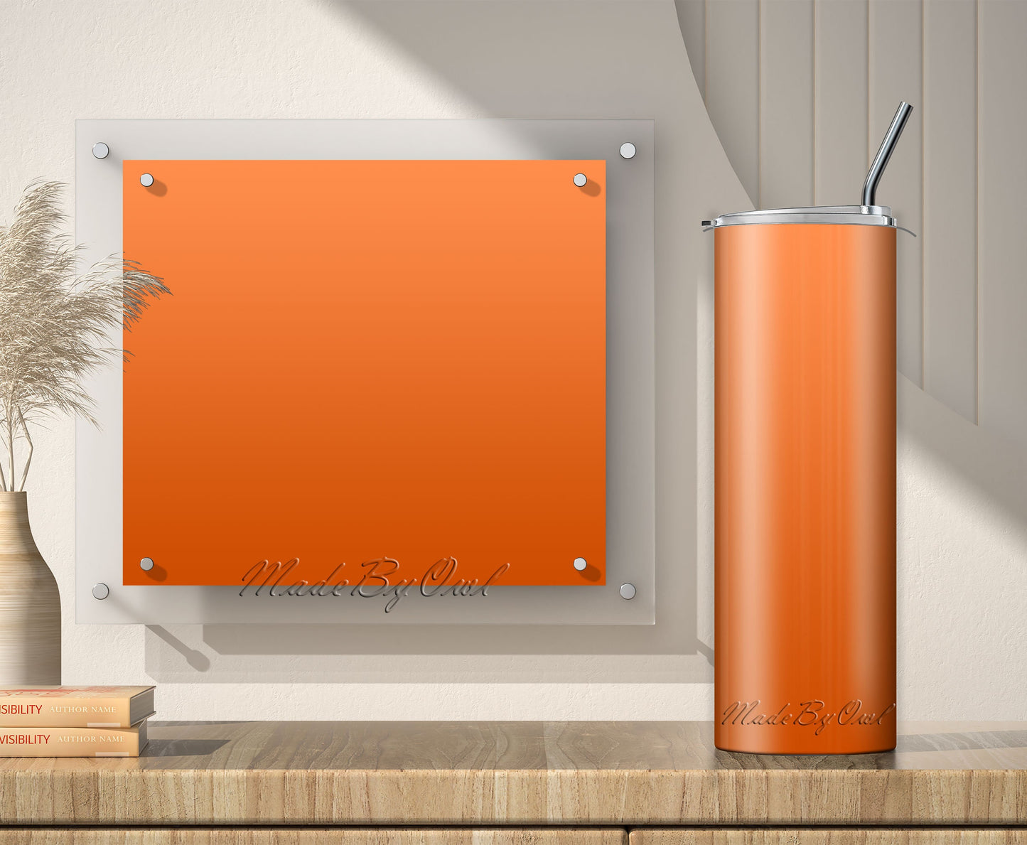 Orange to Black Tumbler Sublimation Designs – 20oz, 3 PNG Wraps Mini Bundle