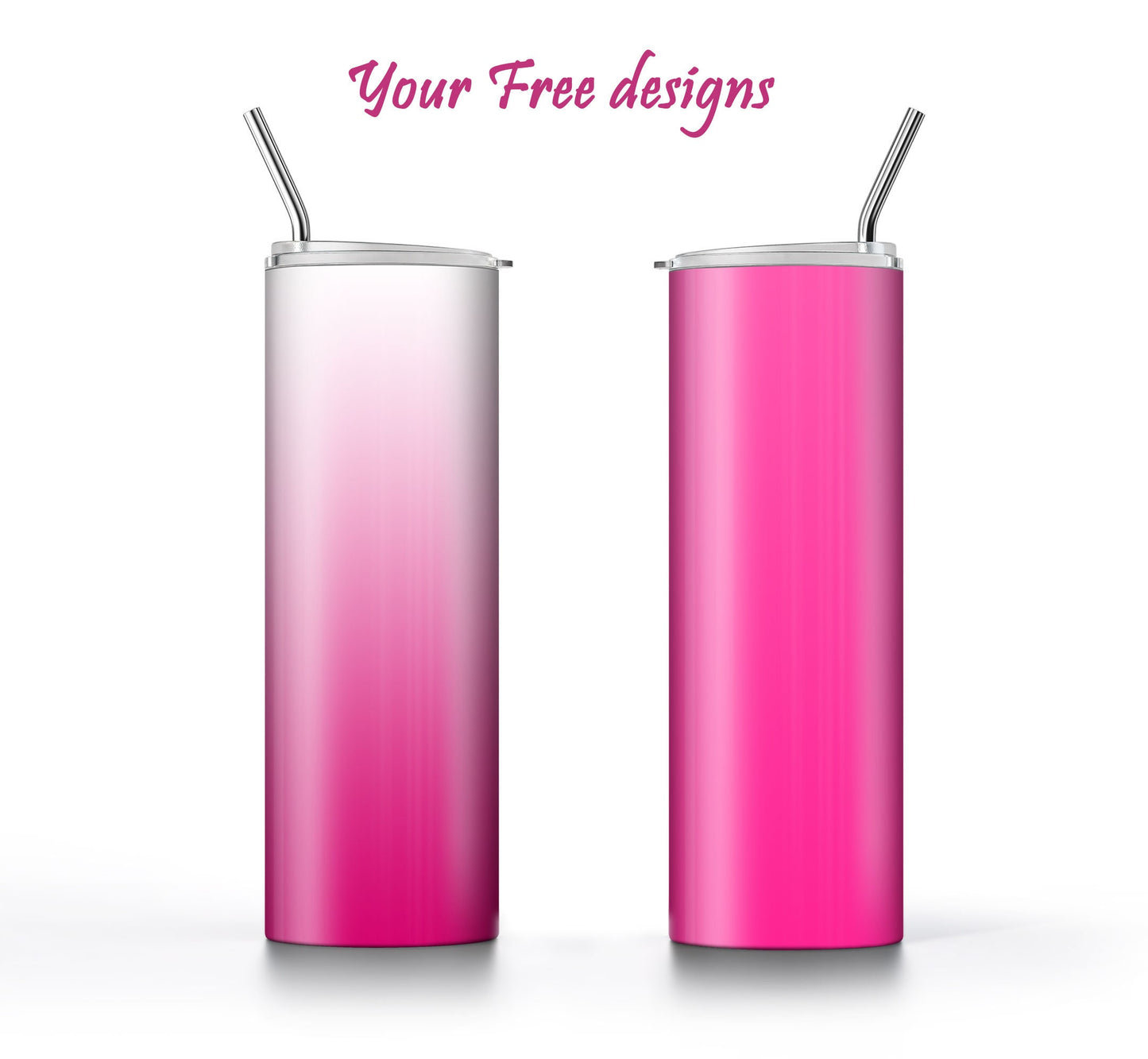 3 Hot Pink 20oz tumbler sublimation designs Instant Download