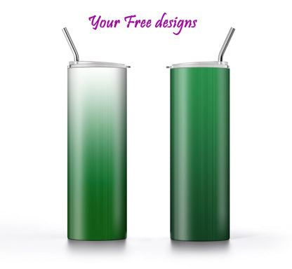 3 Green Gradient 20oz tumbler sublimation designs