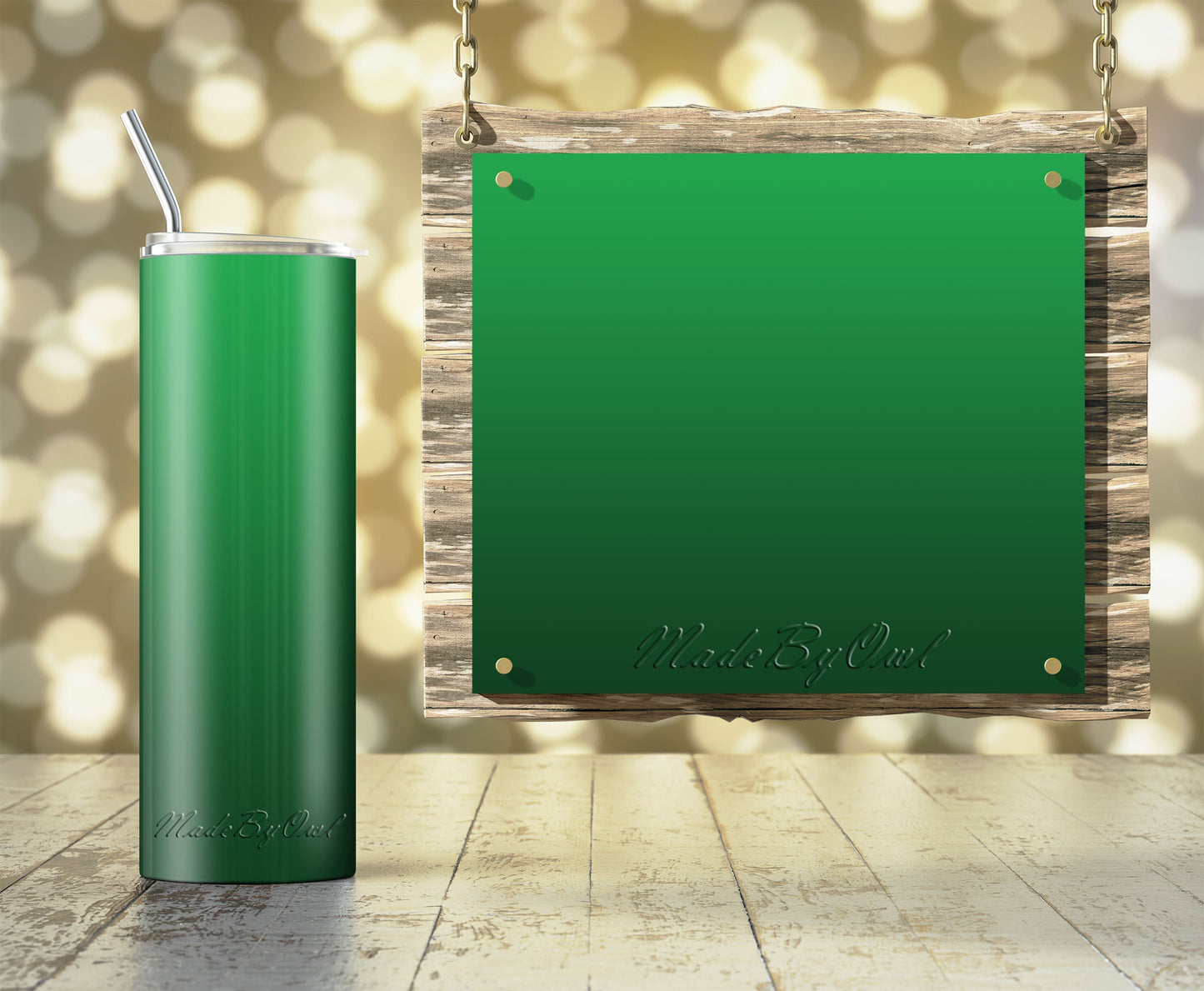 3 Green Gradient 20oz tumbler sublimation designs